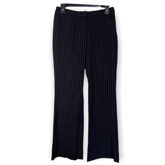 CHARLOTTE Black Striped Career Office Wide Leg Dress Pants - Picture 1 of 7
